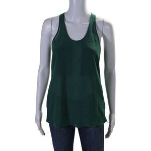 T Alexander Wang Womens Silk Sleeveless Tank Top Green Size Extra Small